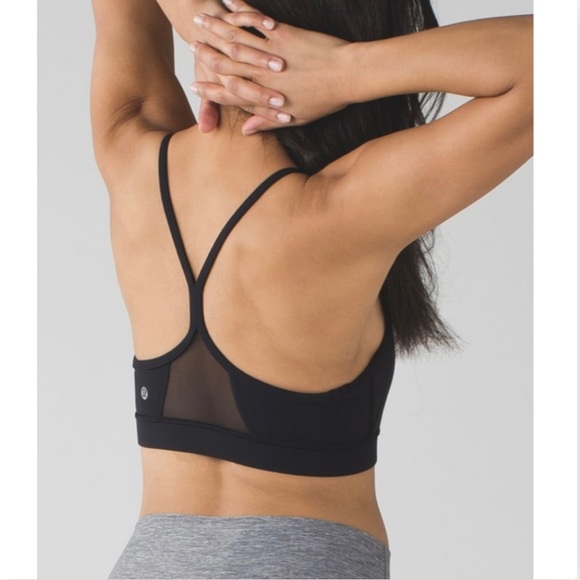 Lululemon Flow Y Bra in Black Size 6 - Picture 3 of 6